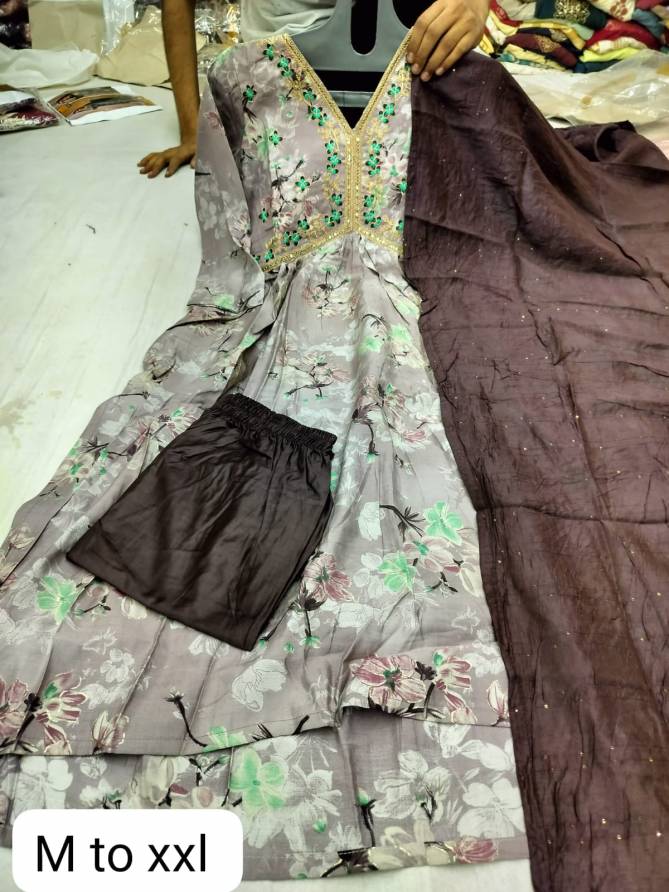 Virat Fashion Model Silk Kurti With Pant And Dupatta Set 